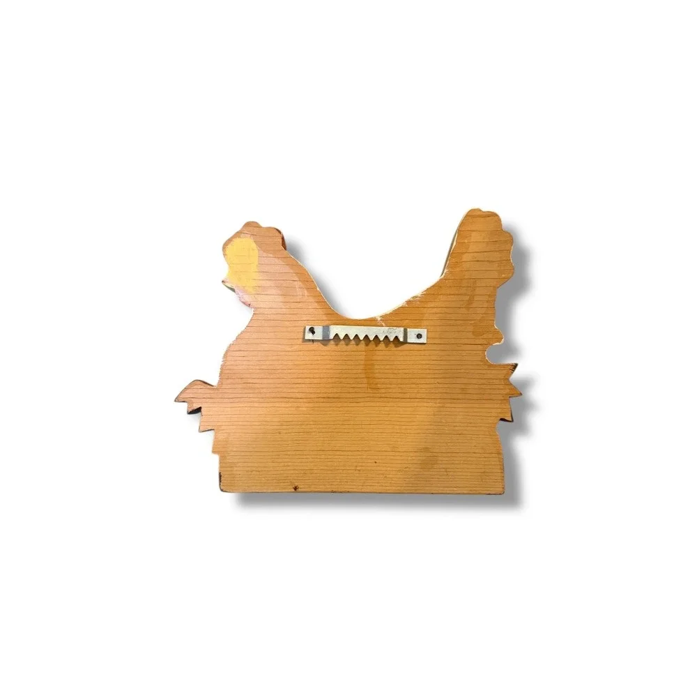 Vintage 1986 Hen Wall Art Wood Cutout Country Farmhouse Kitchen‎ Decor